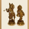 Brass Krishna With Radha Standing Fine Carving 12 Inch