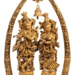 Brass Krishna Radha Standing Fine Carving With Leela Carved Arch  42 Inch