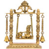 Brass Krishna Sitting In Jhula 10 Inch