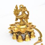 Oil Lamp Hanging Peacock With 9 Diya