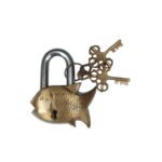 Brass Lock Fish Shaped Small Lock