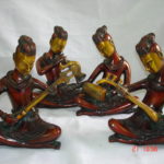 Brass musician figure decorative item 8 inch