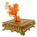 Side Stand Made In Brass Metal - Use As Chowki With Bells