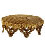 Brass Metal Hand Carved Low Floor Pooja Chowki/Stool/Stand