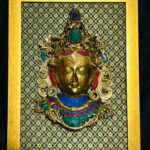 BRASS TARA MASK WITH FRAME 16 X 12 INCH