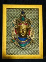 BRASS TARA MASK WITH FRAME 16 X 12 INCH