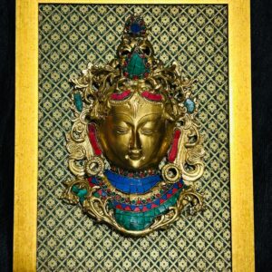 BRASS TARA MASK WITH FRAME 16 X 12 INCH