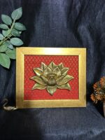 Handcrafted Pure Brass Lotus Wall Hanging - 10x9 inch with frame