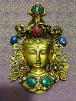 brass tara mask with frame - Image 2