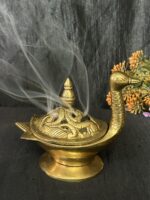 Brass Superfine Swan Shaped dhoopdani loban burner 5 inch