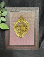 Brass Panchmukhi Hanuman wall hanging with frame 13 x 10 inch