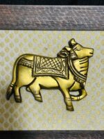 Framed Brass Kamdhenu Cow Wall Hanging Vastu Gau MATA Idol 9 x 8 Inch - Image 6