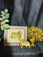 Framed Brass Kamdhenu Cow Wall Hanging Vastu Gau MATA Idol 9 x 8 Inch - Image 4