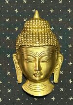 BRASS BUDDHA MASK WITH FRAME 10 X 9 INCH - Image 3