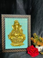 Brass Ganesh wall hanging with frame 12 x 10 inch - Image 2