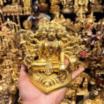 Brass Hanuman | Bajrang Bali | Panchmukhi Hanuman 4 Inch Sitting
