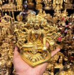 Brass Hanuman | Bajrang Bali | Panchmukhi Hanuman 4 Inch Sitting
