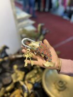 Golden Fish Design Functional Brass Fish Lock with 2 Keys, Stone Work,  Standard, Pack of 1 Lock and 2 Keys - Image 2