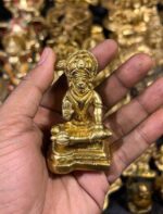 Brass Lord Hanuman Fine Golden Finish 3 inch